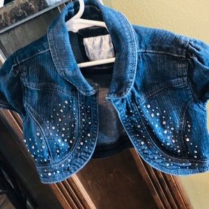 Justice Denim Bolero / shrug with rhinestones s8